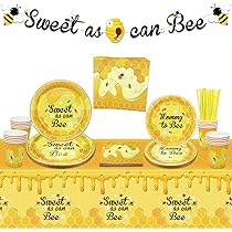 Set Festa Ape - 61 Pezzi | Piatti, Tovaglioli E Tovaglia | Tema Api Per Compleanni Bambini - Foto 8