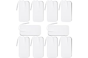 Stonenect Électrodes adhésives Patch d’électrode carré Pansements autocollant Tampons adhésifs remplacement pour TENS/EMS Machines (10Pcs 5x10cm-2mm Connecteur)