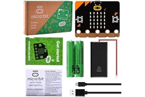 ‎GEEEKPI GeeekPi BBC Micro:Bit V2 Go Kit Original Microbit MB V2 Starter Kit, mit BBC Micro:Bit V2 Entwicklungsplatine, Batteriehalter, 2 AAA Batterien, Micro USB Kabel für Codierung und Programmierung