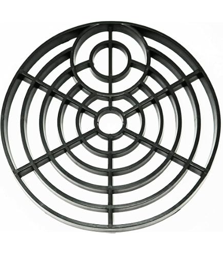 7 Inch Round Black Plastic Drain Cover - 175mm Gully Grid Grate, Leaf Guard For Gutter & Yard