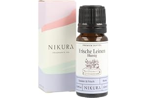 ‎NIKURA Nikura Frische Leinen (Blumig) Duftöl - 10ml | Perfekt für die Seifen- und Kerzenherstellung, Wachsmelts, Diffusoren für Zuhause, Aromabrenner | Ideal zum Nutzung in Badebomben, Parfümduft
