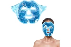 FUTUHADA Maschera di Ghiaccio, Maschera Gel Riutilizzabile per Viso, Uomo e Donna Maschera in Gel Rinfrescante per Occhi Gonfi, Cerchi Scuri, Emicrania, Gonfiore del Viso, Occhi Asciutti (blu)