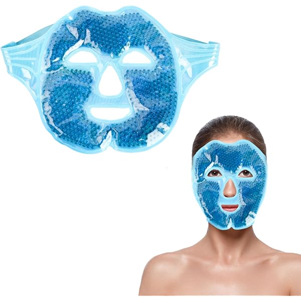 Kühlmaske Für Das Gesamte Gesicht – Wiederverwendbare Gelmaske Für Schwellungen & Augenringe | Kann Gekühlt Oder Erwärmt Werden | Ideal Bei Geschwollenen Augen & Entspannung