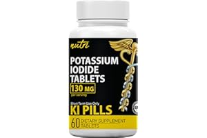 NATURE'S FUSIONS Potassium Iodide Radiation Tablets 130 mg - (60 Tablets) EXP 10/2032 - Ki Pills Potassium Iodine Tablets for Radiation - Potassium Iodine Pills YODO Naciente, Anti Nuclear Fallout Pills