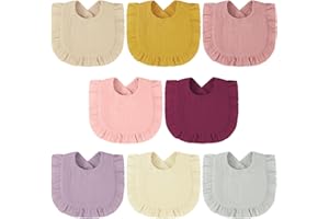 Vicloon Baberos Bandana Unisex, 8pcs Suave Absorbente, Bebé Recién Nacido y Niños Niñas, Algodón