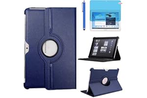 R.SHENGTE Hülle für Samsung Galaxy Tab 2 10.1'' 2012 (GT-P5100 GT-P5110 GT-P5113), 360 Grad drehbarer Ständer Schutzhülle,Mit Stylus Pen,Bildschirm Film (Blue)