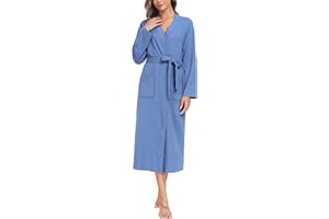 Sopesil Women Dressing Gown Waffle Full-Length Robe Lightweight Luxury Bathrobes Soft Loungewear Sleepwear Spa and Hotel for All Year S-XXL