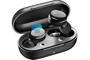 Temdan Wireless Earbuds in-Ear Headphones Bluetooth 5.3 with Built-in Mics Deep Bass Clear Call Ultralight Headsets, 60H Play Time for iPhone Android Studying Sports Gaming, Black