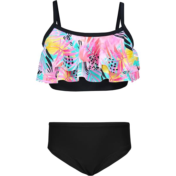 Maillot De Bain 2 Pièces Fille Freebily - Design Sirène Licorne, Tankini Et Short