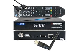 OCTAGON SX88 4K UHD S2+IP H.265 HEVC Smart Set-Top Box Récepteur TV satellite & Sat to IP, CA, serveur multimédia, YouTube, Radio, câble HDMI EasyMouse gratuit + 150 Mbit/s WiFi