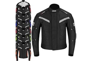 LIMA MOTO LIMA-MOTO Men’s Motorcycle Jacket 4 Season Cordura Textile Biker Jacket Waterproof Windproof with CE Armor, Air Vents & Removable Thermal Liner