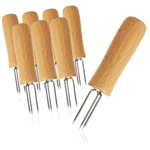 com-four 8x Mais-Gabel, Edelstahl-Zinken