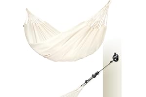 LA SIESTA - Brisa Vanilla – klasyczny podwójny hamak outdoorowy + CasaMount Black – uniwersalne mocowanie