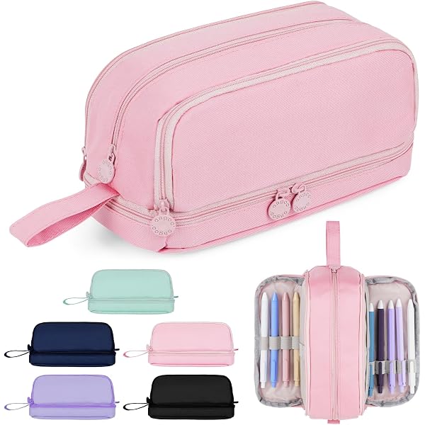 Astuccio per la scuola, astuccio per matite Astuccio per matite Di grande capacità Materiale scolastico Cancelleria Custodia per penna per bambino Ragazzo Adolescente - Rosa | IT