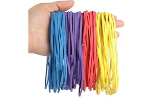 HEMIKS 60 Pieces Large Rubber Bands, Colorful Elastic Bands Strong Elastic Rubber Bands for Office Home Bank School Document Organizing