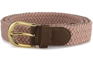 Streeze ceinture élastique pour femmes. 5 tailles. Extensible et tressée. 25 mm de largeur avec boucle en or de tailles XS-XL