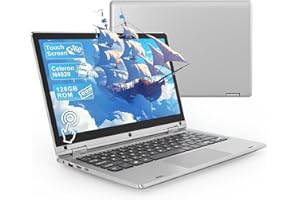 LEEDOW 11.6'' Laptop Celeron N4020 6GB RAM 128GB SSD, 360° Foldable Laptop Touchscreen, 2.4G/5G Dual Band WiFi, Bluetooth 4.2, W 11 Pro, HDMI, Mini Laptops Support 256GB SD Card Expansion