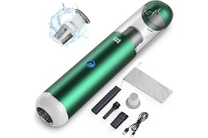 Minthouz Aspirabriciole Senza Fili Auto, 17000Pa Mini Aspirapolvere Portatile e a Carica Rapida con 120W ad Alta Potenza, Aspiratore Auto Potente 3 In 1 con cavo Type-C e luce LED/SOS per auto/casa