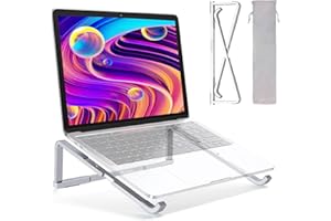 Bonlace Support Pc Ordinateur Portable Bureau, Laptop Stand Pliable en Aluminium Support Ventilé pour Ordinateur Portable Léger Compatible avec MacBook Notebook ASUS Acer Dell XPS HP 10-15,6 Pouces
