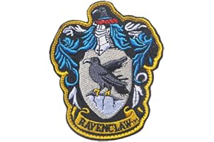 OHRONG TOPPATCH - Parche bordado de Hogwarts con las casas de Gryffindor Crest Slytherin Ravenclaw Huflepuff con velcro (amarillo y azul)