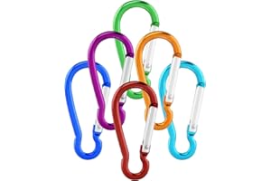 S&S-Shop 12 aluminiowych karabińczyków 50 mm | kolorowe | aluminiowe - karabińczyki - haczyk zatrzaskowy - kemping - breloczek do kluczy
