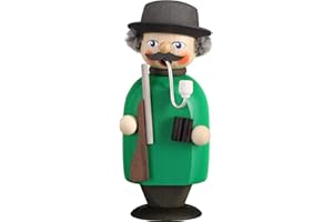 ‎SEIFFENER VOLKSKUNST Seiffener Volkskunst | Räuchermann Erzgebirge | Kleine Gesellen 14 cm | Räuchermännchen | Original Erzgebirgische Volkskunst | 12253 | Jäger