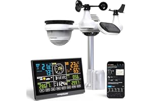 Vorsprung 7-in-1 WiFi Smart Weather Station with Outdoor Sensor, 7.3" Color LCD Display, Wireless Rain Gauge, Wind Speed, UV+Solar Radiation, App Remote Monitoring via Weather Underground & MSF Clock