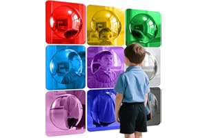 Geiserailie 9 Pcs Sensory Wall Mirror Acrylic Bubble Mirror Toys for Calming Corner Items - Sensory Room Have Visual, Tactile Stimulation (10 x 10 Inch,Multicolor)