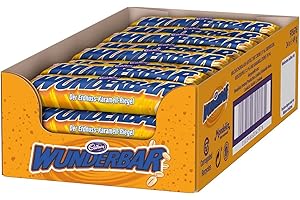 ‎CADBURY WUNDERBAR Peanut 24 x 49g, Einzeln verpackte Erdnuss-Karamell-Riegel mit knackigen Erdnusstückchen