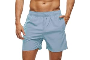 MEILONGER Hombre Paquete de 2 Pantalones Cortos para Correr de 5 Pulgadas, de Secado rápido, Pantalones Deportivos para Entrenamiento, Pantalones Cortos de Gimnasio
