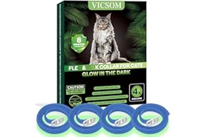 VICSOM Collare Antiparassitario per Gatti, Luminoso Sicuro Collare Antipulci Gatto, Collari Antiparassitari per Gatti, 8 Mesi di Protezione Naturale Collare per Gatti Regolabile Impermeabile Blu navy 4 pz