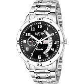 Matrix Blue, Black & Silver Dial, Day & Date Functioning, Stainless Steel Strap Analog Watch for Men & Women