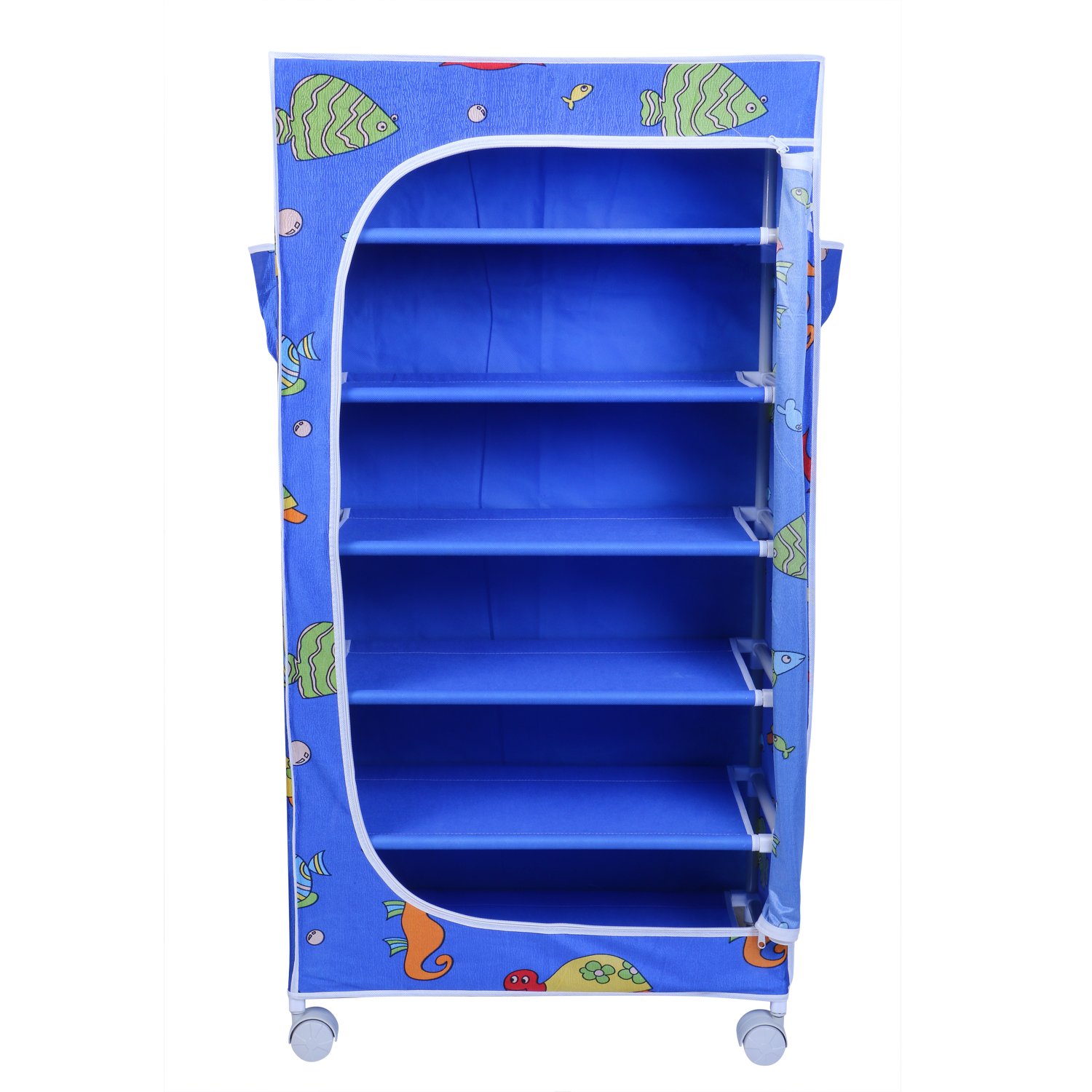 Little One's | 6 Shelves Baby Foldable Wardrobe | Aquatic Blue (Made in India, ISI Certifed), LW6/FB - Image 4
