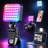 Coverzone Mini RGB LED Dolgu Işığı, 108 LED, 6W, 2000mAh, 2500-9000K, CRI&ge;95,%0-100 Ayarlanabilir Parlaklık, 7 Ge&ccedil;işli Renk, 