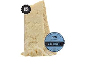 ‎GUSTOEMILIA GUSTOEMILIA Berg-Parmigiano Reggiano Käse 48 Monate gereift - Ideal für Pasta, Brot, Salate, Snacks und Früchte - Italienischer gereifter Parmesan Käse 2,2 lb (1 kg)