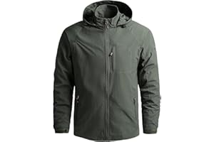 MGSFGlk Giacca Antipioggia Uomo Antivento Impermeabili Leggera Giacca da Pioggia con Cappuccio Casual Sportivo Leggero Trench Chiusura con Zip Outdoor Corsa per Sport