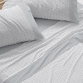 Burrito Blanco | Bed Sheet Set 100% Cotton Bed 150-160 Grey | 4 Pieces: Fitted Sheet, Top and 2 Covers | 144 Thread Count | S
