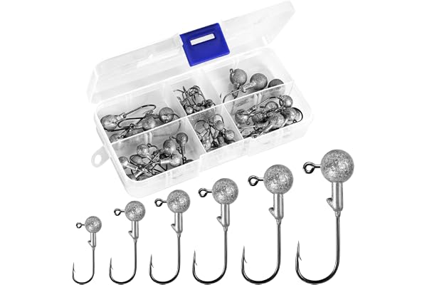 Annyswit Jigghuvuden Set 50 st 6 Vikter 1g–10g Jigghuvuden för Gummibeten Fiske för Abborre Gädda Gös Öring