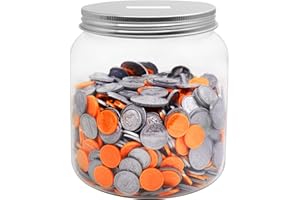 Mczcent Hucha Grande, Huchas Transparente de Plástico para Monedas, Alcancia Coin Money Tip Piggy Bank Box Jar Hucha para Niños Niñas Adolescentes Adultos