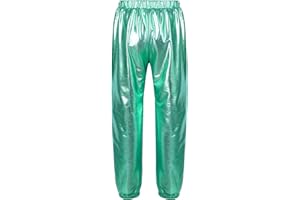 Nyeemya Brillante Pantalones Deportivos para Niña Reluciente-Mirar Loose Fit Joggers de Baile Moderno Gimnasia Danza Pantalón Cargo