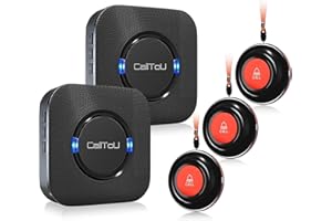 CallToU Wireless Personal Alarms for Elderly Caregiver Pager System with Elderly Alarm Call Button Panic Button Fall Alarm for Elderly Call Bell for Elderly Panic Alerts