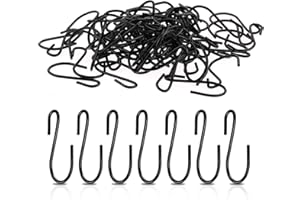 Mozeat Lens 60 Stück S Haken Zum Einhängen, 2,6 cm kleine S Haken Edelstahl Hängehaken Schwarz Mini Aufhängehaken Metall Haken für DIY Handwerk Hängenden Schlüsselanhänger Schmuck Namensschild