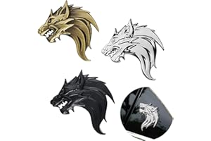 EABDICE 3 sztuki metalowych naklejek na samochód z głową wilka, głowa wilka, 3D, metalowe naklejki samochodowe, zarysowania, stylowe i fajne, mogą być używane do dekoracji samochodu i zakrywania zarysowań