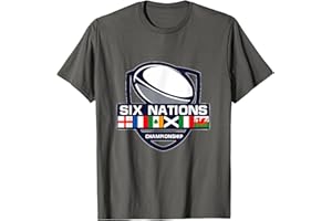 6 NATIONS RUGBY CHAMPIONNAT Six Nations Rugby Tournoi T-Shirt
