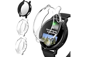 ivoler 3 Stücke Hülle mit Schutzfolie für Garmin Vivoactive 5, Vollständige Abdeckung Stoßfest Kratzfest Schutzhülle Ultradünne Weiche TPU Displayschutz Case, 2 Klar + 1 Schwarz