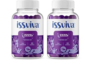 ISSVIVA MENOPAUSE Issviva Gummies Sleep Aid Supplements with Vitamins B5 and B6, Ashwagandha and Chamomile for Women - Raspberry Flavoured, 60-Day Supply - 240g (Twin-Pack)