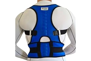 Precision Orthomedics ® Posture Corrector For Men Women – Neoprene Magnetic Posture Corrector with 12 Magnets For Bad Back Posture Support - Pain Relief (Blue, Large: (35-38 inches))