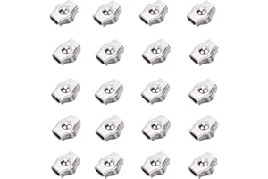 FLOATDREAM 20 Pièces Pince câble métallique, Pince Câble en Acier Inoxydable de Câble Métallique,Pince de Câble Métallique en Acier Inoxydable 304, Pour Câble en Acier (M2, Ton Argent)