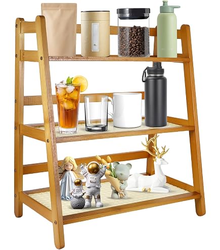 Erweiterbarer 2-stöckiger Bambus-Kaffeebecherhalter – Platzsparendes Küchenregal & Organizer Für Tassen, Teller & Mehr