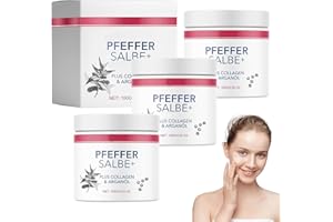 Thoquene 3 Stück 100 g pfeffersalbe Plus zum Bräunen, Aktiv Pfeffer Salbe mit Collagen & Arganöl